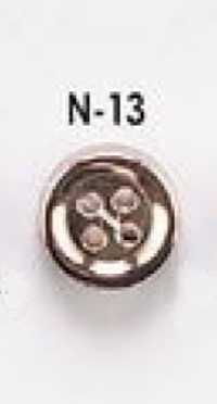 N-13 Botão De Metal De 4 Furos IRIS subfoto