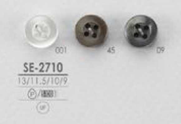 SE-2710 Botão simples de poliéster estilo concha de quatro furos para camisas e blusas