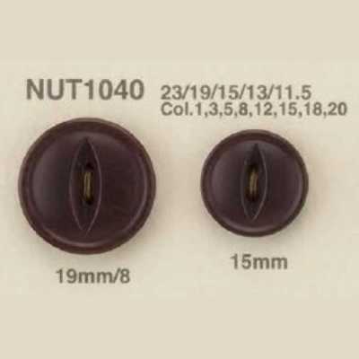 NUT-1040 Botão de 2 furos tipo olho de gato em noz natural