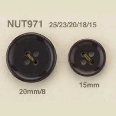 NUT-971 Botão de 4 furos de noz natural