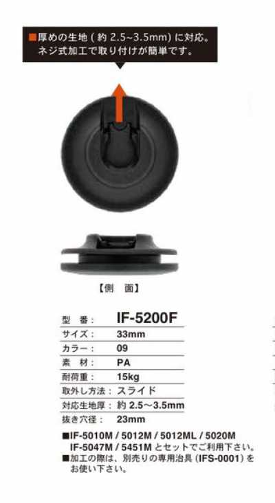 IF-5200F Botão de pressão deslizante 23 mm