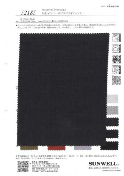 52185 Reflax® Voile de linho com acabamento de lavagem seca