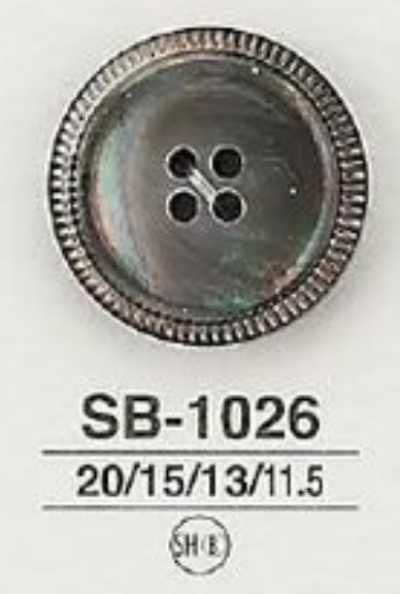 SB-1026 Botão brilhante de 4 furos feito de madrepérola preta