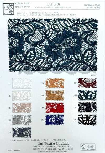 KKF8468 Renda de cordão de náilon e rayon com uma única borda ondulada