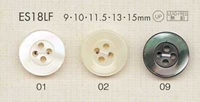 ES18LF DAIYA BUTTONS Botão de poliéster com aparência de madrepérola de 4 furos