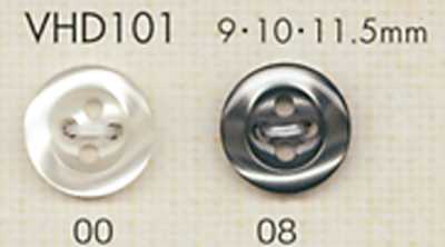 VHD101 DAIYA BUTTONS Série HYPER DURABLE resistente a impactos, com aro, botão de poliéster com aparência de concha e 4 furos