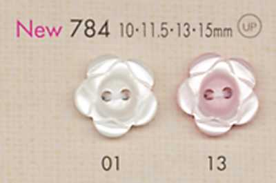 784 DAIYA BUTTONS Botão de poliéster em formato de flor com dois furos