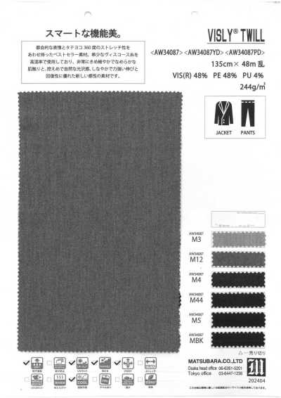 AW34087 Sarja elástica, mistura de rayon