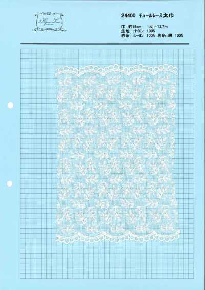 24400 Renda larga de tule floral