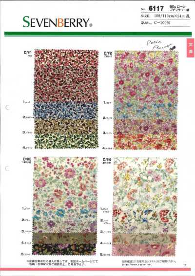 6117 SEVENBERRY® 60s Lawn Estampa de Pequenas Flores