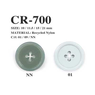 CR-700 Botão de nylon reciclado tipo rede de pesca com 4 furos