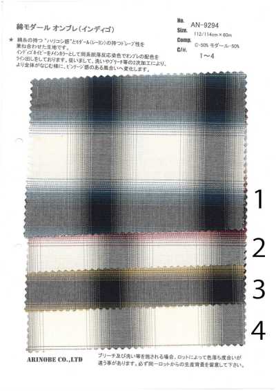 AN-9294 Índigo Algodão Modal Ombré