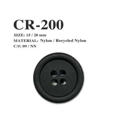 CR-200 Botão de 4 furos em nylon reciclado com padrão de rede de pesca