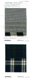 25416 Xadrez em trama simples tingido em fio 16S de algodão/linho