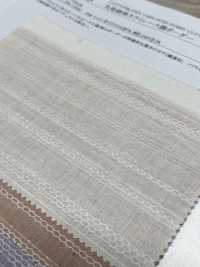 35088 Listras Horizontais De Linho De Algodão Tingido Com Renda[Têxtil / Tecido] SUNWELL subfoto