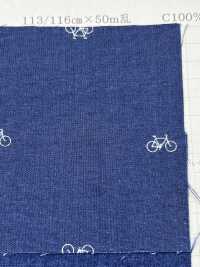 P2280-bicycle1 Bicicleta Chambray Discharge Print 1[Têxtil / Tecido] Têxtil Yoshiwa subfoto