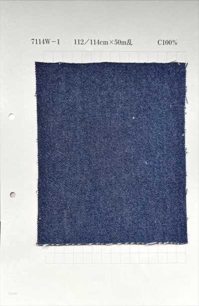 7114W Cor Denim com acabamento lavado, azul-marinho, 14oz