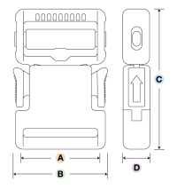 LB-S Fivela YKK LB - Tipo De Liberação Lateral De Rosca 20 Mm ~ 50 Mm[Fivelas E Anel] YKK Foto secundária
