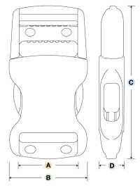 LB-R Fivela YKK LB-R Tipo De Liberação Lateral[Fivelas E Anel] YKK Foto secundária