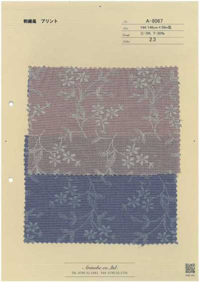 A-8067 Estampa estilo bordado
