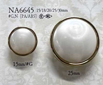 NA6645 Botão de haste com anel retangular e meia argola em resina de nylon/ABS