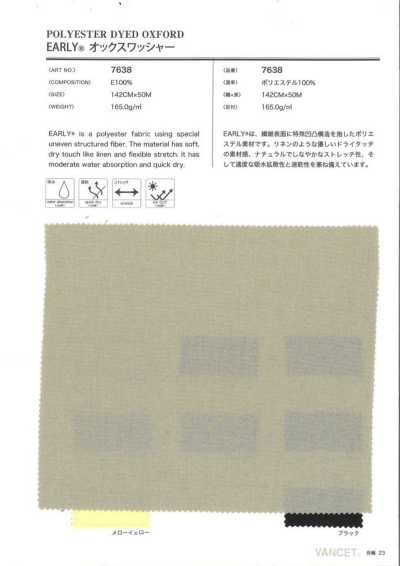 7638 EARLY® Acabamento lavado Oxford