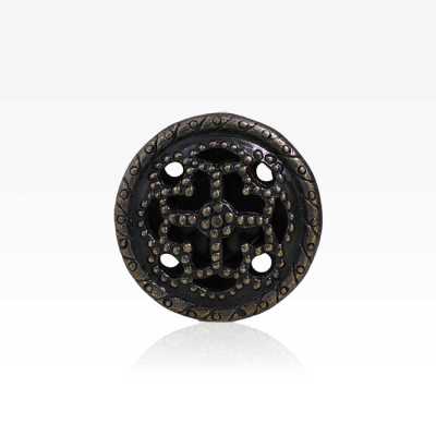 MA2278 Botão de haste com meia argola e anel circular em latão fundido