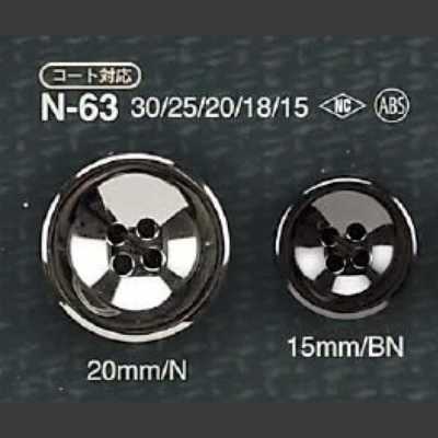 N63 Botão de resina ABS de 4 furos