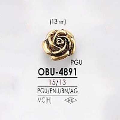 OBU4891 Botão de metal alto com haste em meia argola
