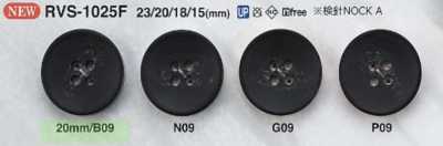 RVS1025F Botão de resina de poliéster com 4 furos frontais