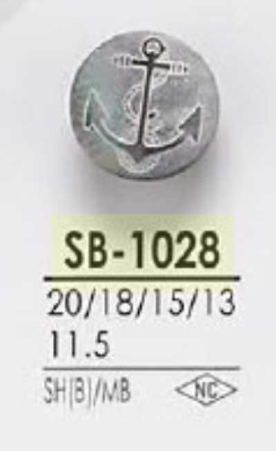 SB1028 Botão de pé com meia argola circular em madrepérola preta/latão