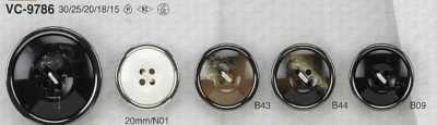 VC9786 Botão de resina de poliéster/latão com 4 furos