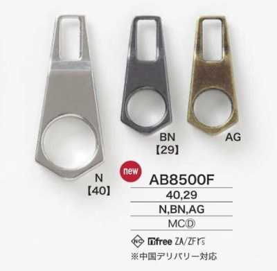 AB8500F Ponteira de zíper fundida sob pressão