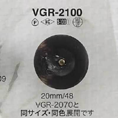 VGR2100 Botão com anel circular e haste meia-argola em latão/resina de poliéster