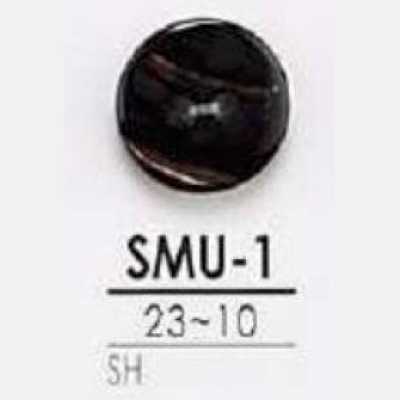 SMU1 Botão de madrepérola preta com 2 furos
