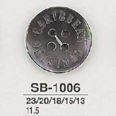 SB1006 Botão de madrepérola preta de 4 furos
