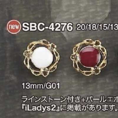 SBC4276 Botão com haste meia argola em resina epóxi/metal de alta qualidade