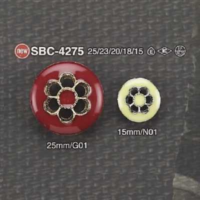 SBC4275 Botão com haste meia argola de resina epóxi/metal de alta qualidade
