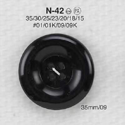 N42 Botão de 4 furos feito de resina de nylon