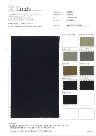 LIG6686 Tecido Chino Taslan em Nylon