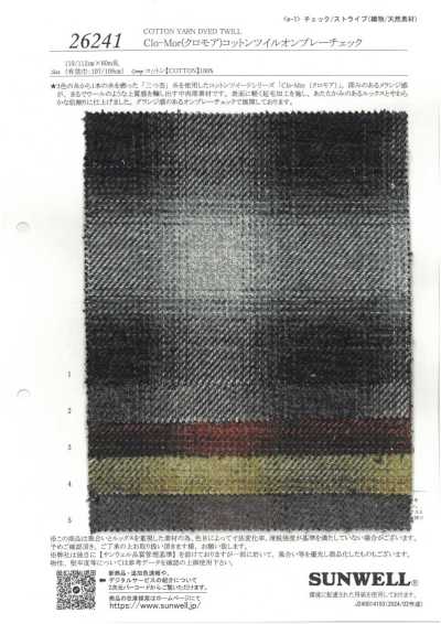 26241 Clo-Mor Sarja de algodão xadrez ombré