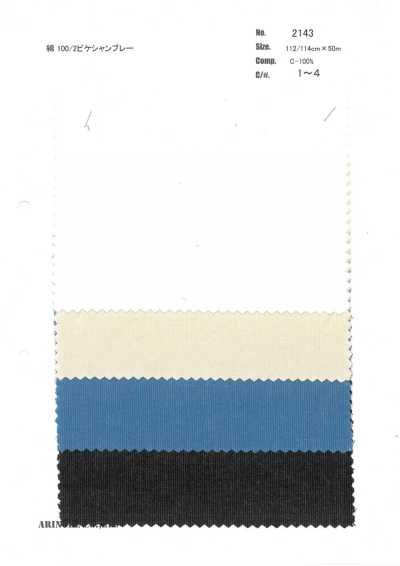 2143 100% Algodão Piquê Chambray 2 cabos