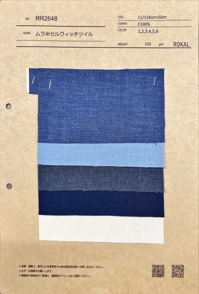 Twill com ourela de fio irregular