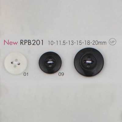 RPB201 Botão de resina PET reciclada fabricado no Japão, 4 furos