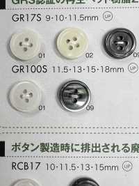 GR100S Botão De Resina PET 25% Reciclada Com Certificação GRS Com Borda, 4 Furos DAIYA BUTTON(DAIYA BUTTON) subfoto