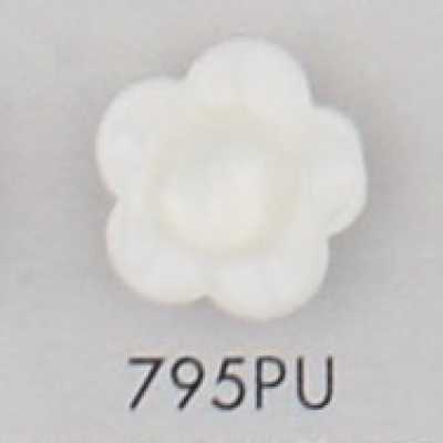 795PU Botão de plástico em forma de flor com 2 furos