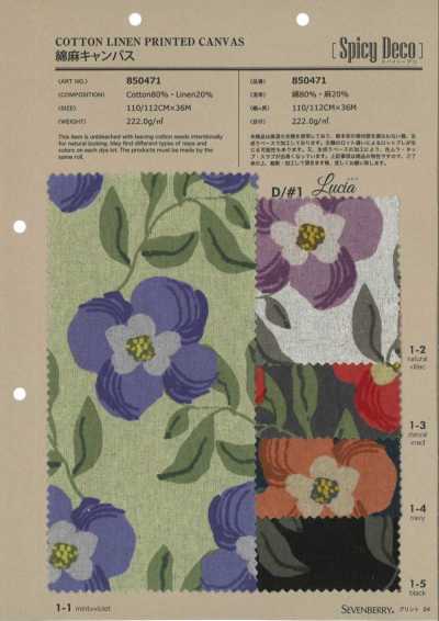 850471 SEVENBERRY® Lona de algodão e linho Spicy Deco Lucia