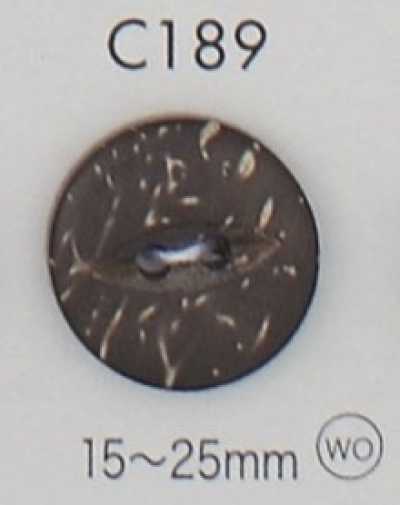 C189 Botão de madeira natural de 2 furos
