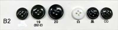 B2 Botão de resina de ureia com 4 furos e aro
