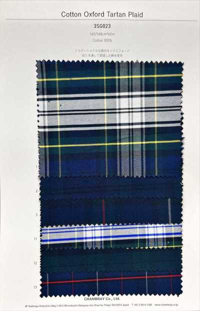 3SG023 Algodão Oxford xadrez tartan